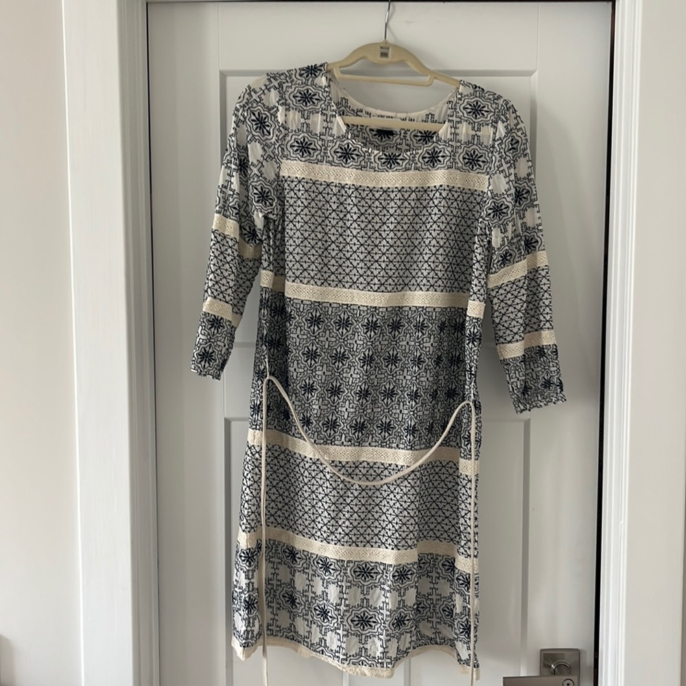 Velvet embroidered summer shift dress size M
